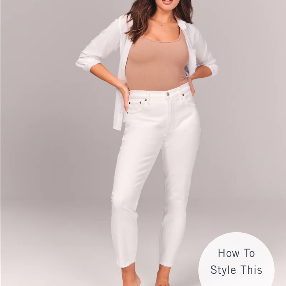 Abercrombie high rise skinny jeans white